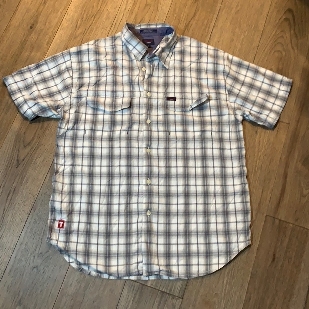 TOMMY HILFIGER | 100% cotton vintage Y2K short sleeve plaid button down, size L
